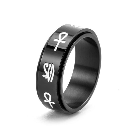 Bague anti-stress anneau tournant symbole de protection