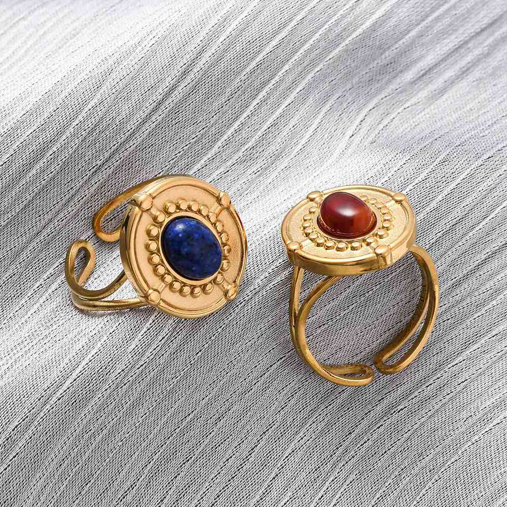 Bague grand plateau pierre mixte