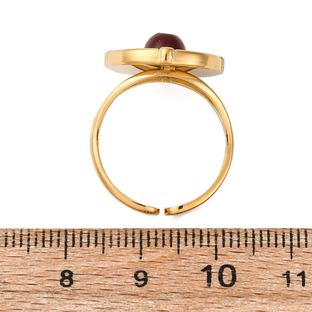 Bague grand plateau pierre mixte