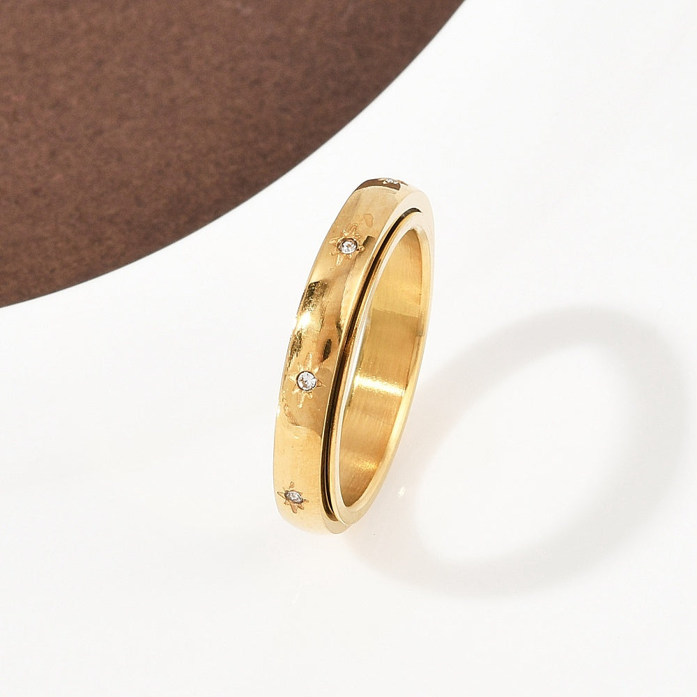 Bague antistress strass or
