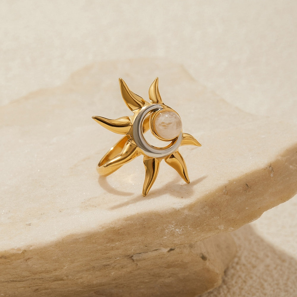 Bague soleil pierre de lune