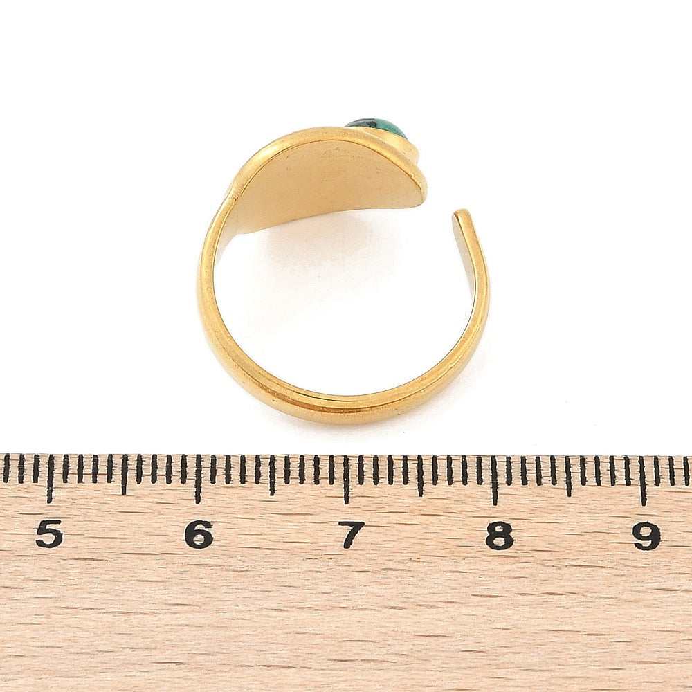 Bague plateau ovale pierre mixte