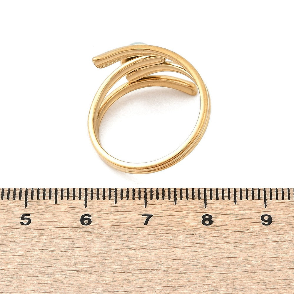 Bague géométrie pierre mixte