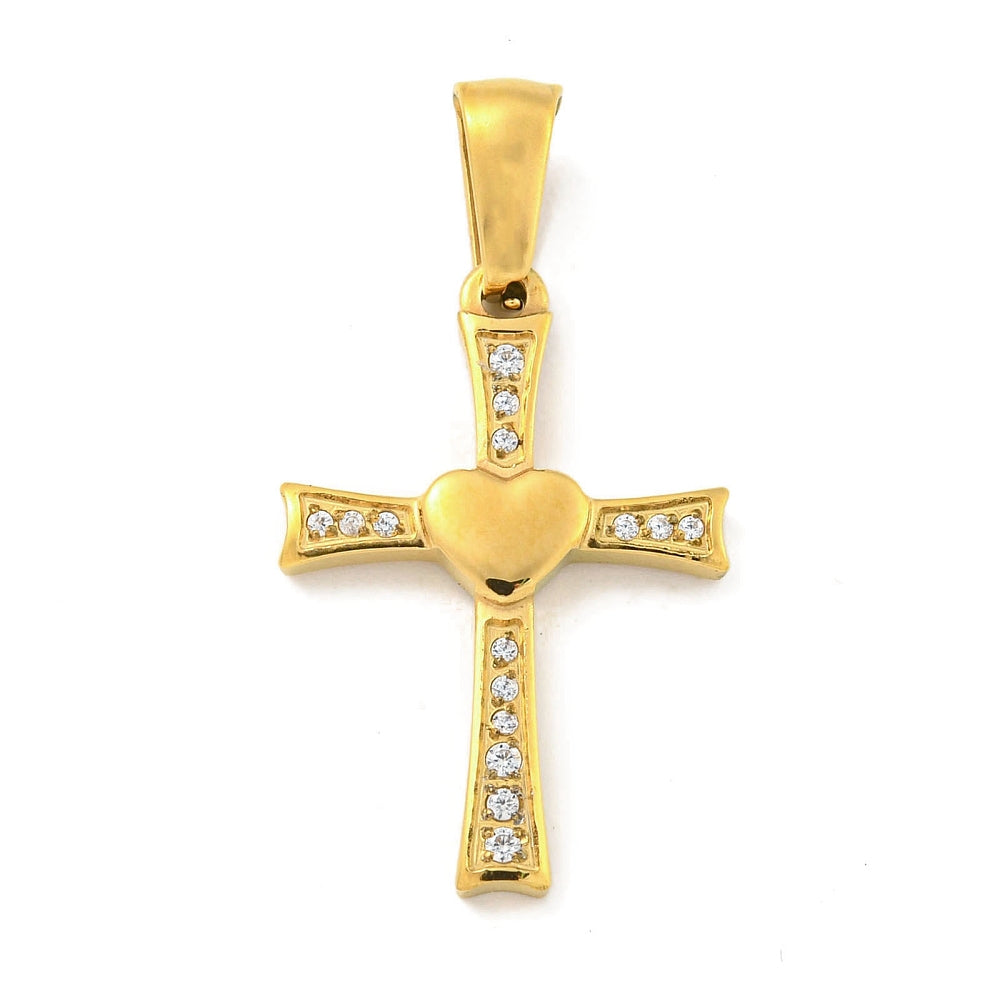 Pendentif croix design  coeur