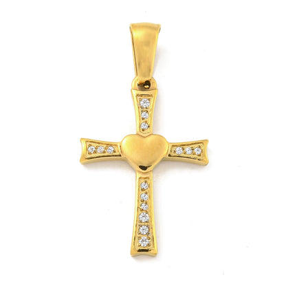 Pendentif croix design  coeur