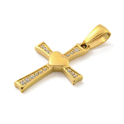 Pendentif croix design  coeur