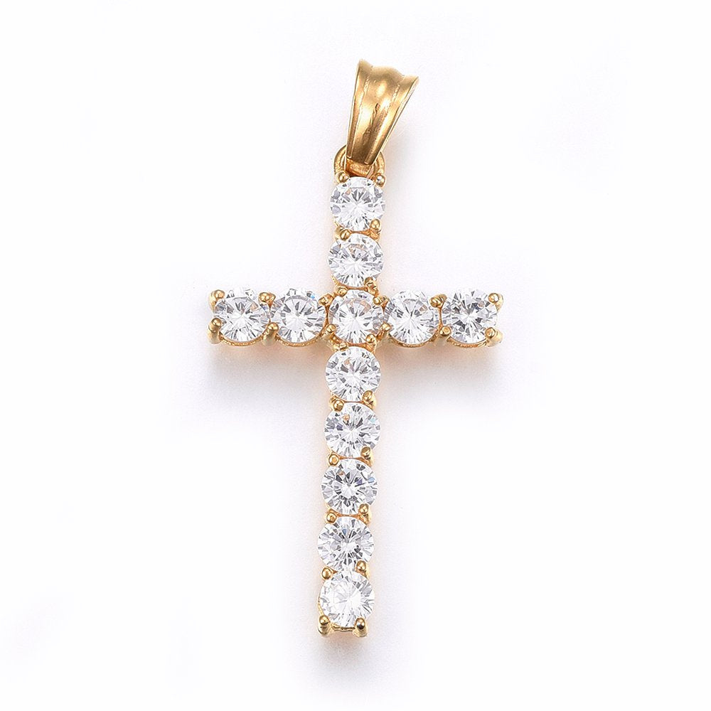 Pendentif croix strass certie