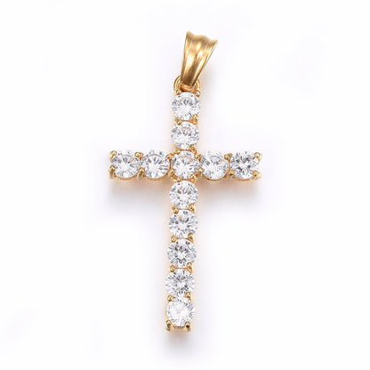 Pendentif croix strass certie