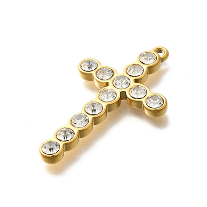 Pendentif croix grand modèle avec strass