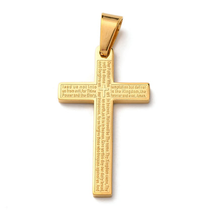 Pendentif croix texte prière