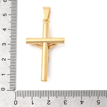 Pendentif croix design or avec Jésus