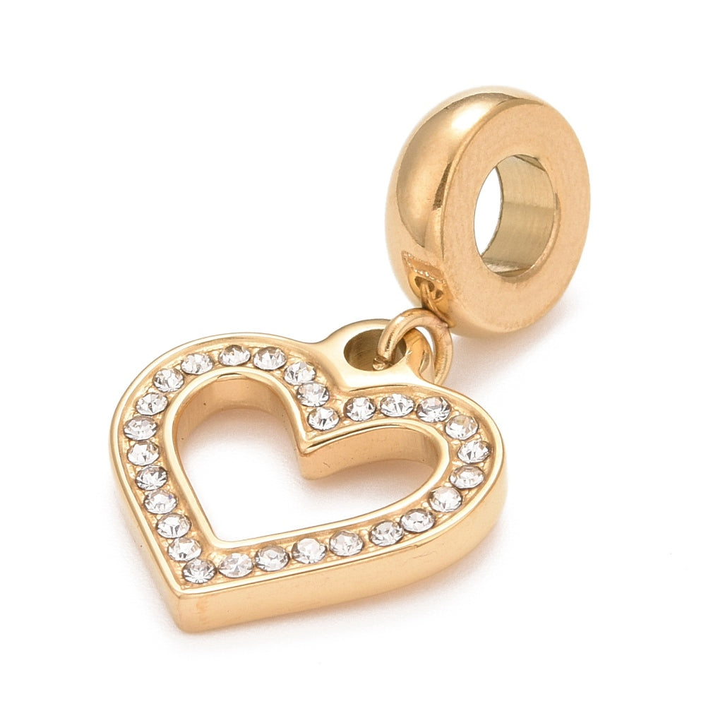 Pendentif cœur strass acier