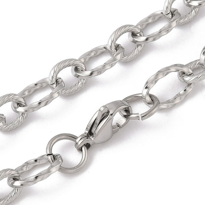 Collier acier inoxydable maille ovale