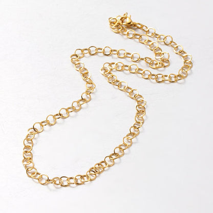 Collier acier inoxydable maille ronde or ou argent
