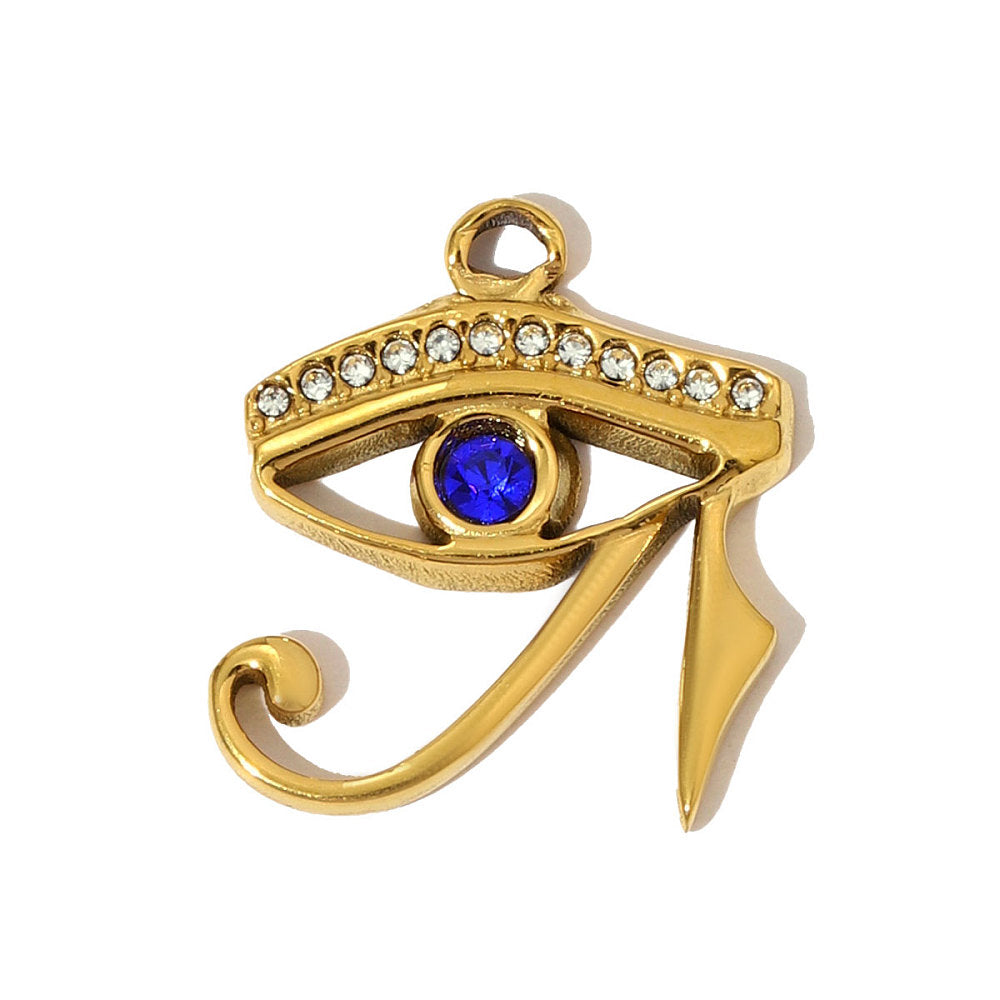 Pendentif œil d'Horus strass en acier inoxydable