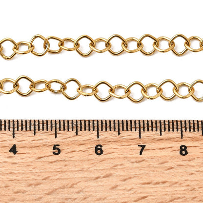 Collier acier inoxydable maille losange or