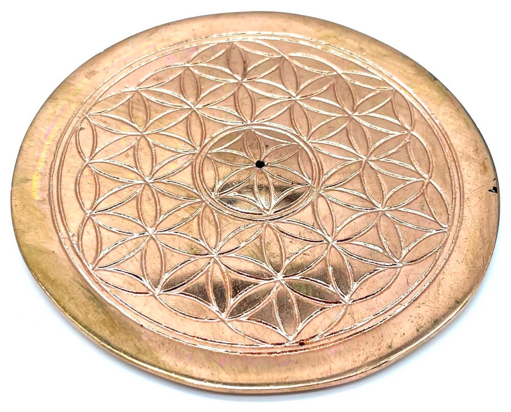 Porte-Encens cuivre Fleur de vie