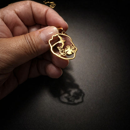 Pendentif carte de l'île de la réunion symbole tropical – Trésor Péï – vue 2