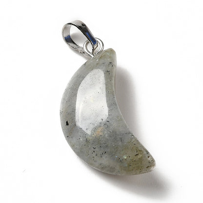 Pendentif lune labradorite naturelle