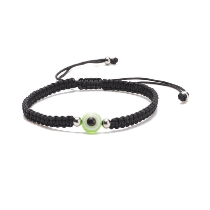 Bracelet cordon noir et protection mauvais œil couleurs diverses