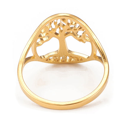 TREE OF LIFE BAGUE ACIER INOXYDABLE