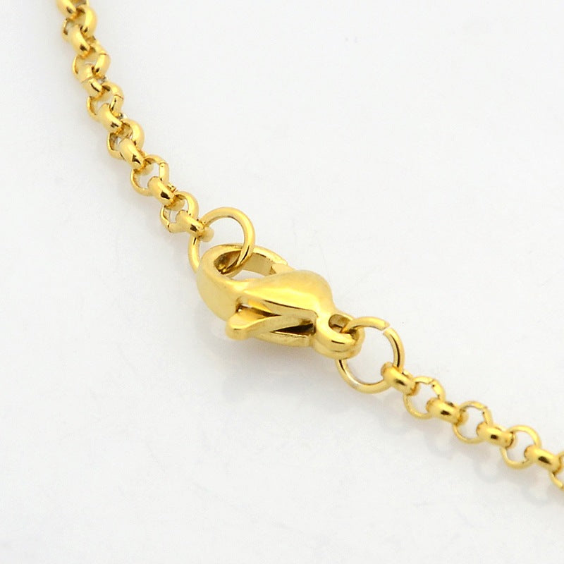 Collier acier inoxydable maille rolo fine