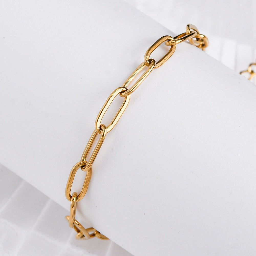 Bracelet acier inoxydable or maille thrombone
