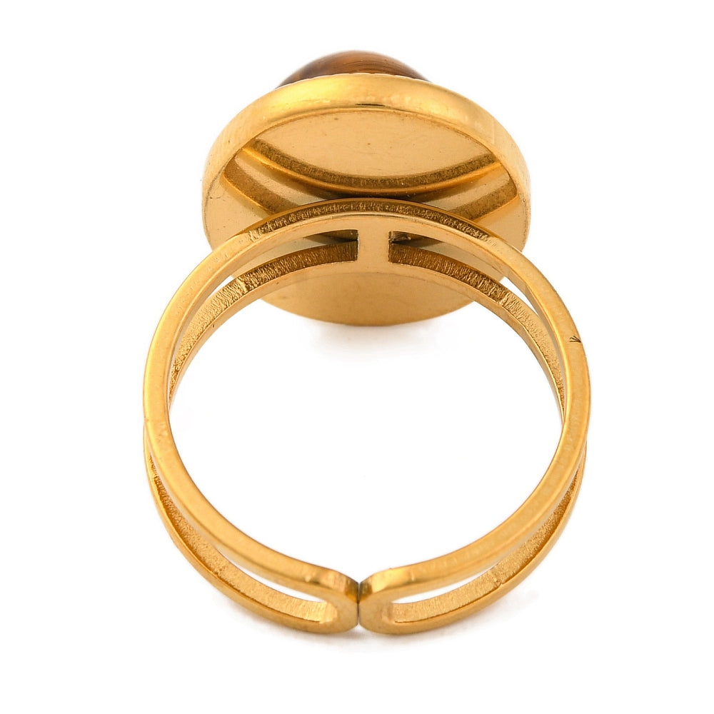 Bague Oeil de tigre ovale