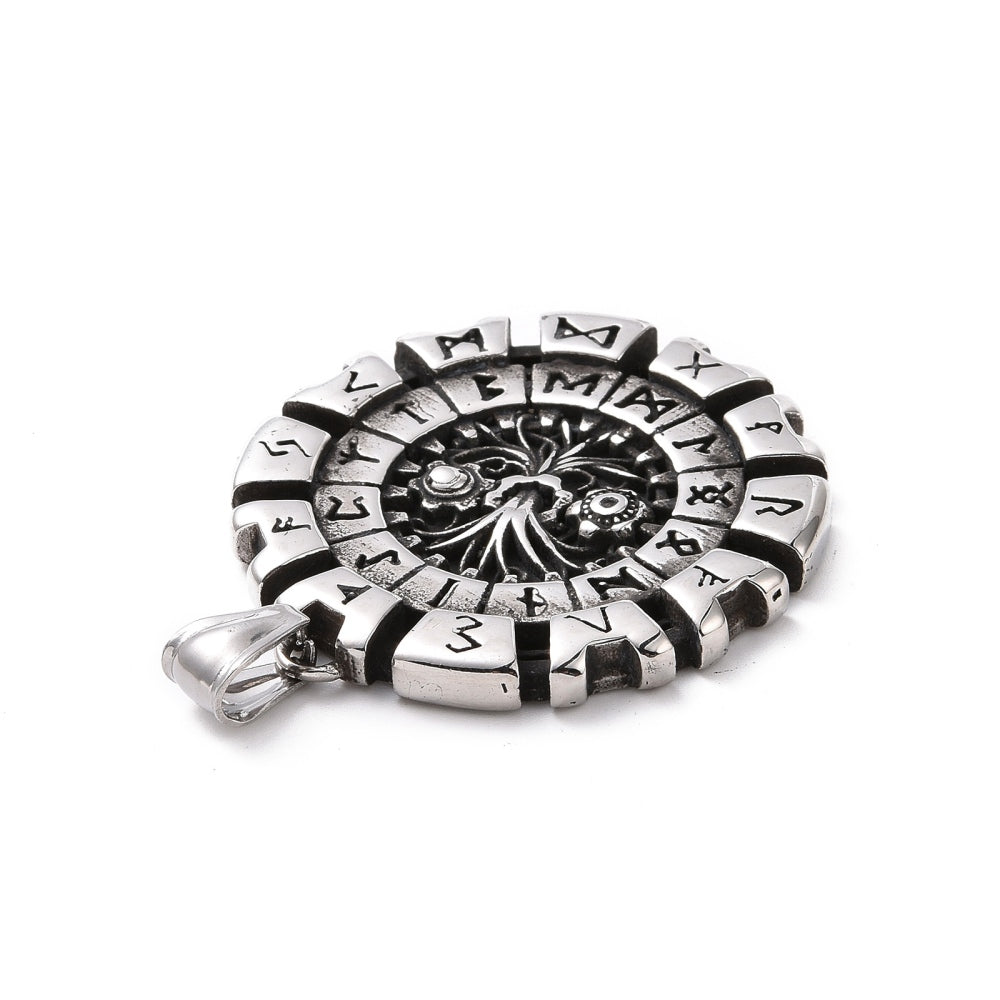 Pendentif Rune nordique acier brossé