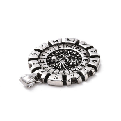 Pendentif Rune nordique acier brossé