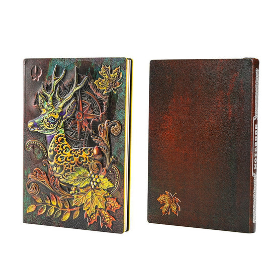 Carnet spirituel cuir PU relief motif nature