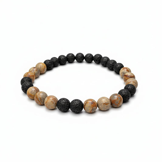 Bracelet  - Dos d’Âne – Jaspe Paysage | Lave