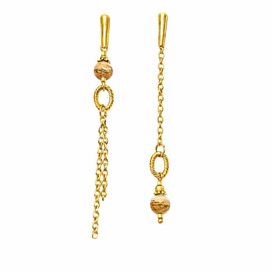 Boucle d'oreille asymétrique - Dos d’Âne – Jaspe Paysage