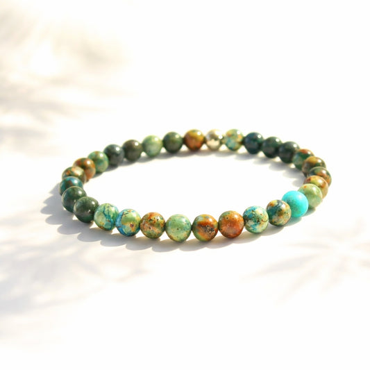Bracelet élastique chrysocolle naturelle
