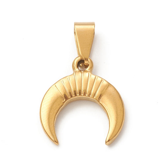 Pendentif croissant de lune acier inoxydable