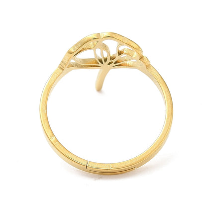 Fleur lotus bague acier inoxydable