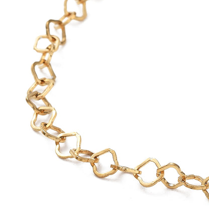 Collier acier inoxydable maille losange or