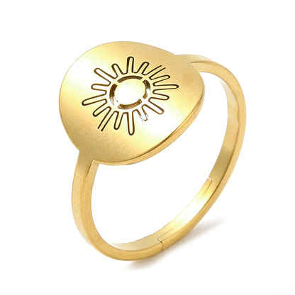 Ana  bague acier inoxydable soleil