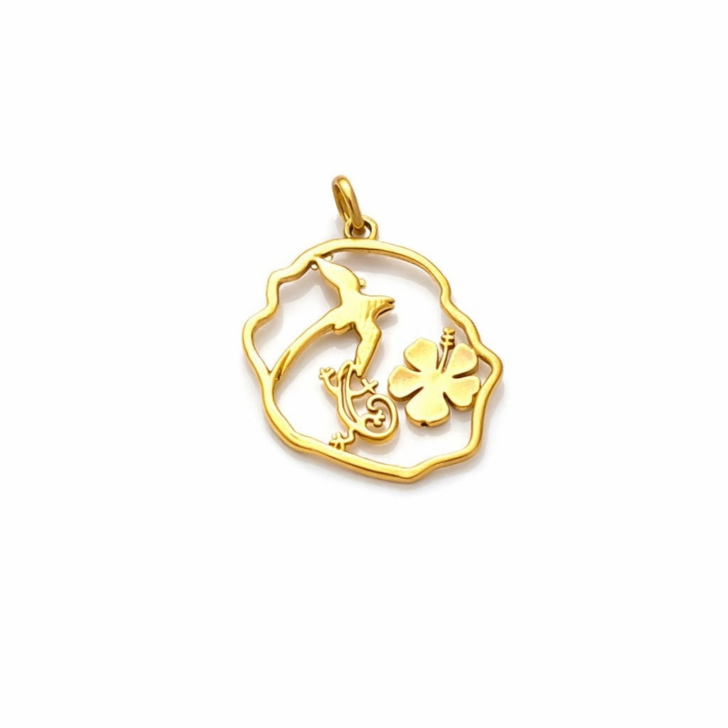 Pendentif carte de l'île de la réunion symbole tropical – Trésor Péï