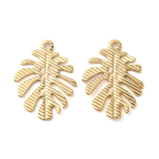 Pendentif monstera texturé