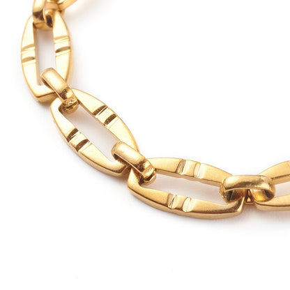 Bracelet acier inoxydable or maillon texturé