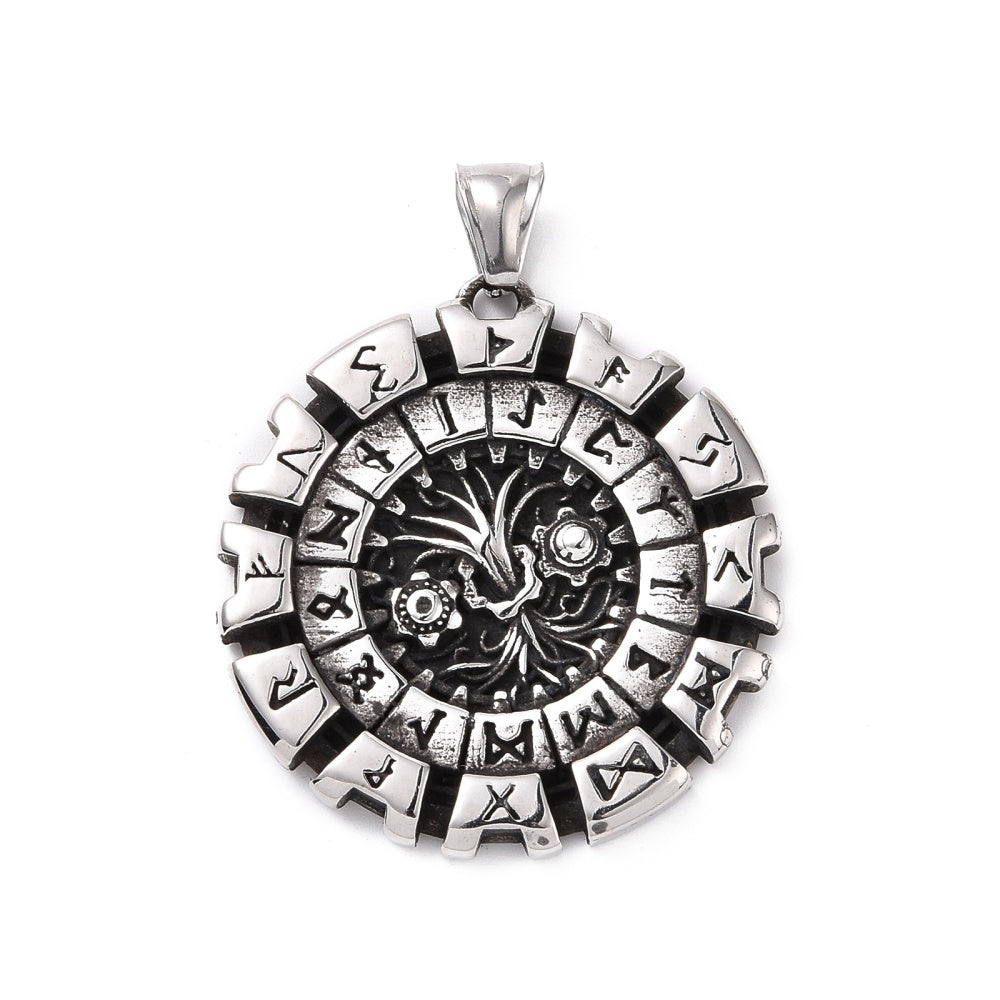 Pendentif Rune nordique acier brossé