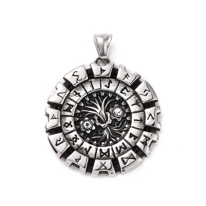Pendentif Rune nordique acier brossé