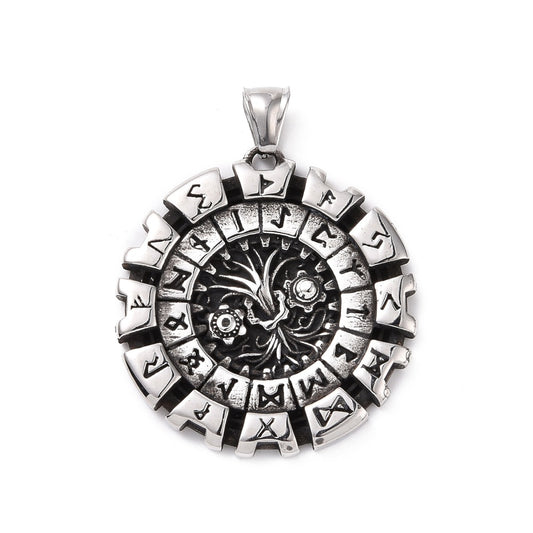 Pendentif Rune nordique acier brossé