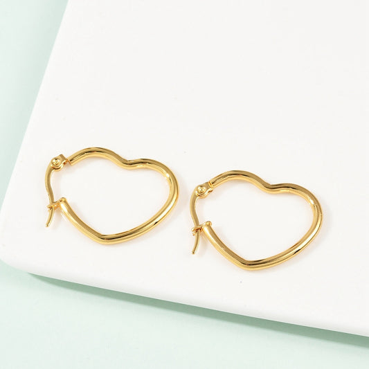 Créole coeur acier inoxydable  or 27x22x2mm