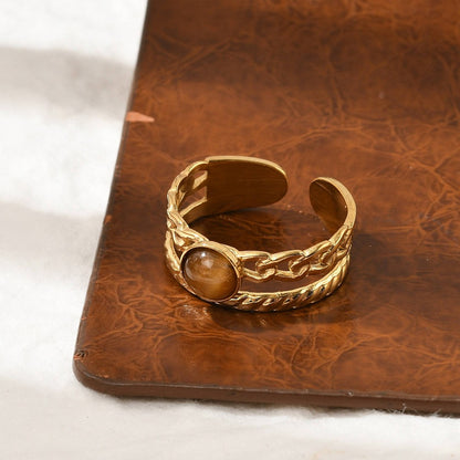 Bague manchette oeil de tigre modèle aléatoire