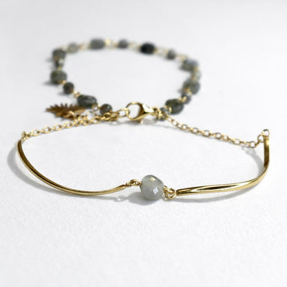 Bracelet duo - Trou de fer - Labradorite