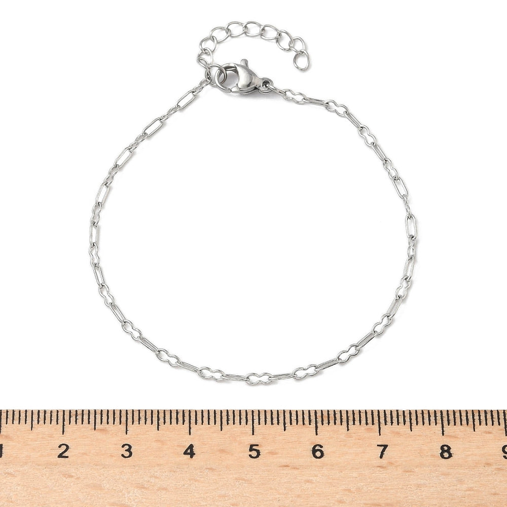 Bracelet acier inoxydable argant maille 8