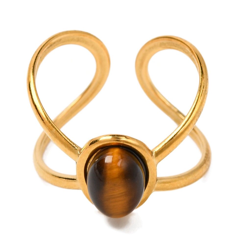 Bague manchette oeil de tigre