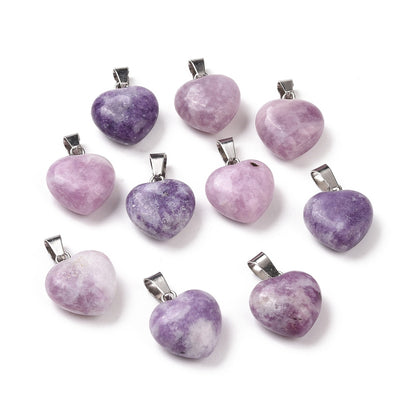 Pendentif cœur lépidolite naturelle